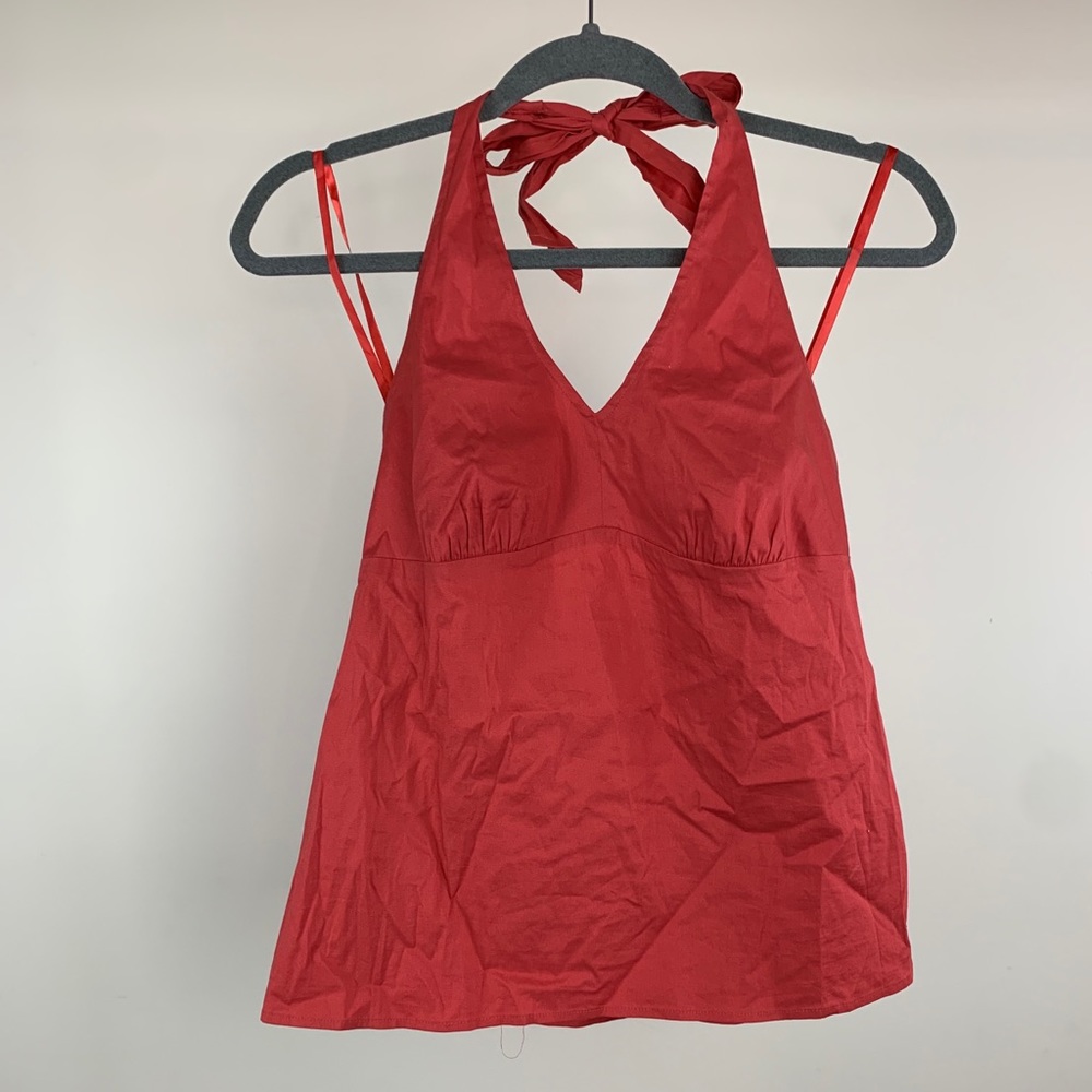 Loft Reddish Pink Halter Blouse
